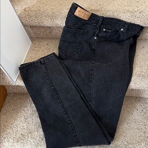 Lee Riders 100% Cotton Black Denim Jeans Size 14 LONG